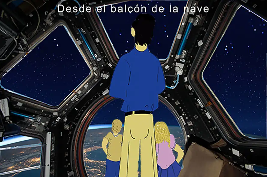 En un planeta de una galaxia lejana 11 desde el balcón de la nave 2